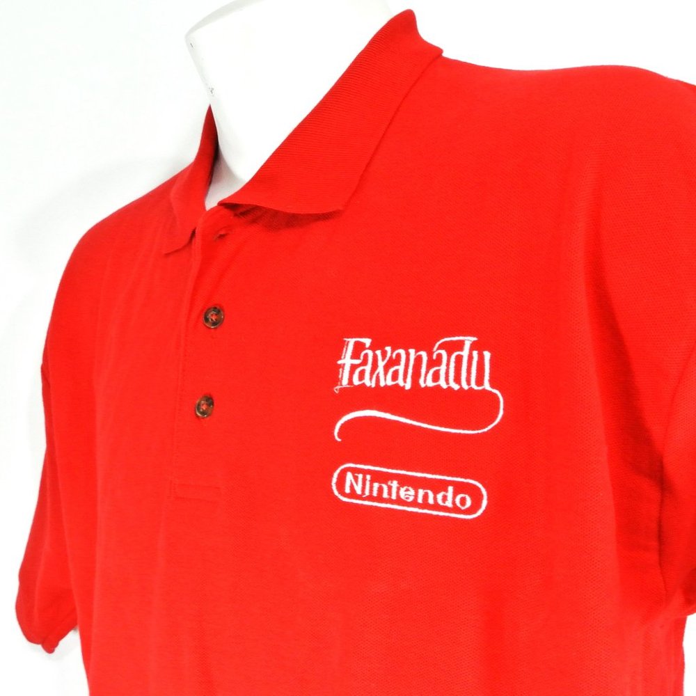FAXANADU Vintage NES Nintendo Video Game Employee Uniform Promo Shirt